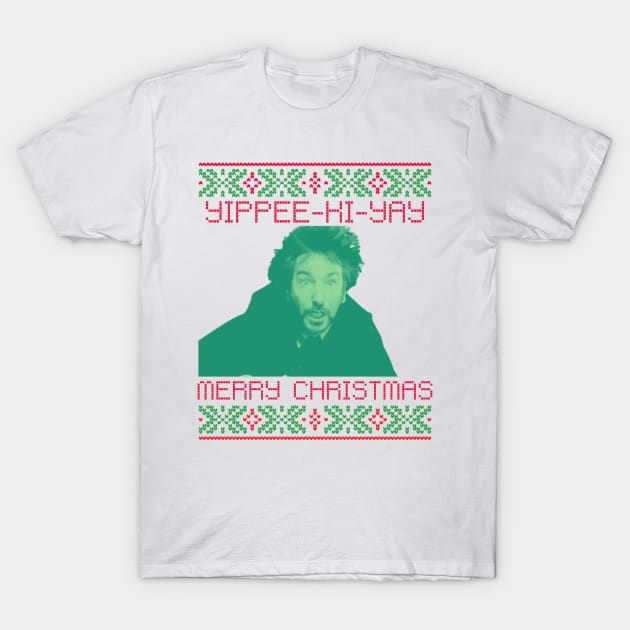 Yippee Ki Yay Merry Christmas T-Shirt by Eighties Flick Flashback